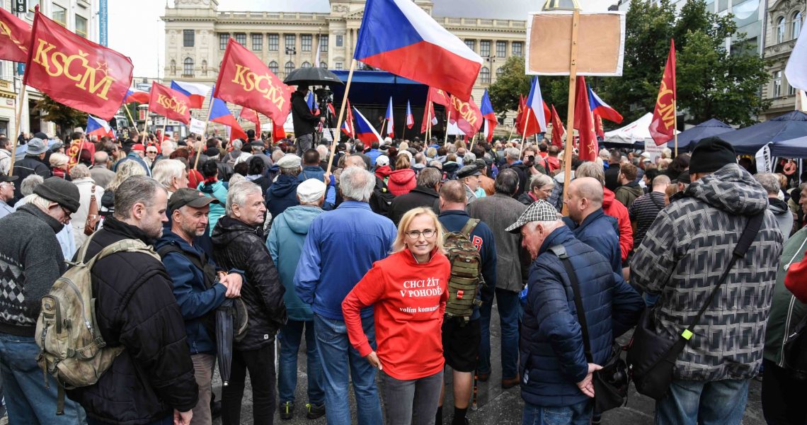 Fotogalerie ze sobotní demonstrace KSČM proti vládě