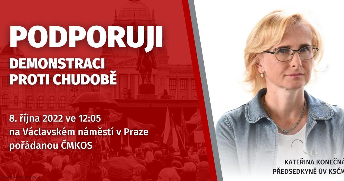 Kateřina Konečná: Podpořme odborovou demonstraci PROTI CHUDOBĚ. Zítra na Václaváku!