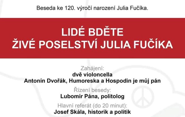 Beseda ke 120. výročí narození Julia Fučíka